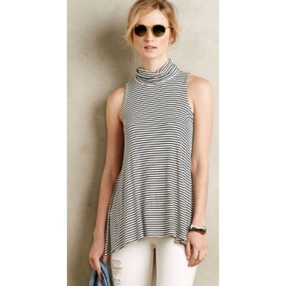 ANTHROPOLOGIE PUELLA Turtleneck Swing Tank L